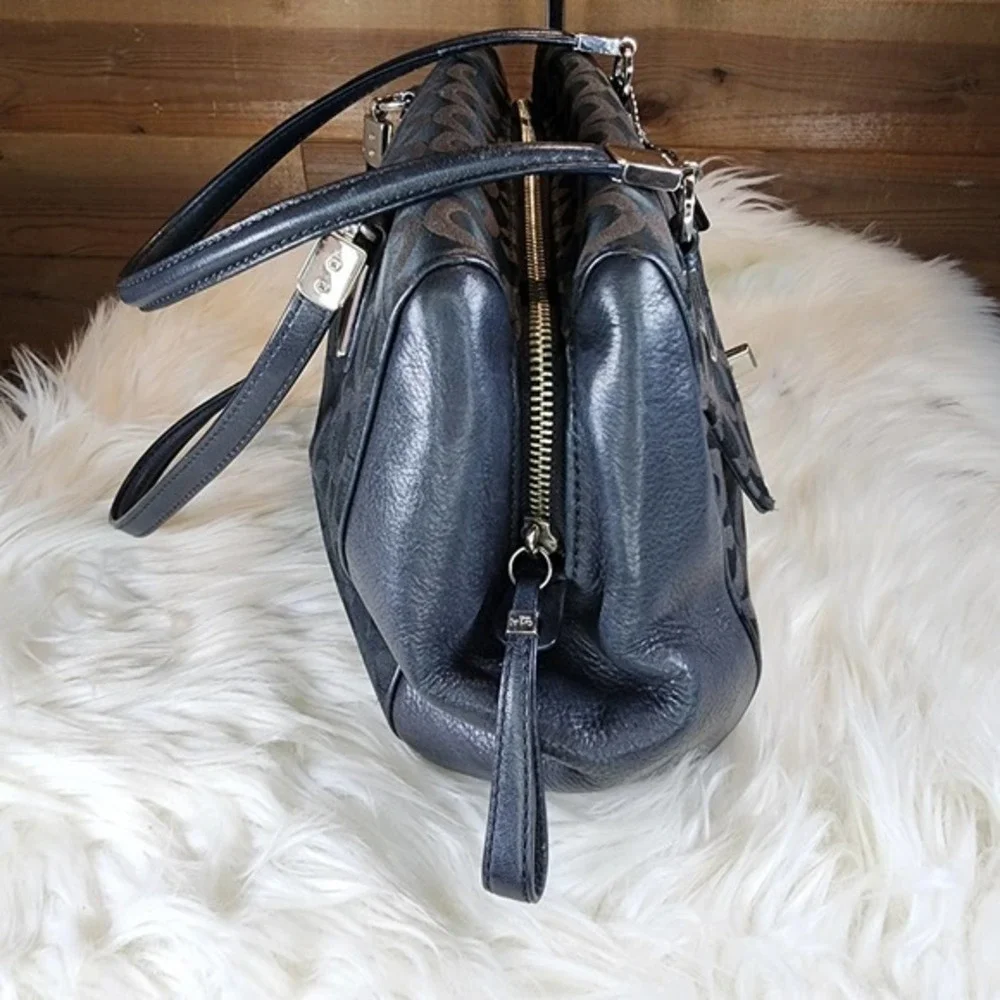Coach Madison Op Art Black Madeline Satchel